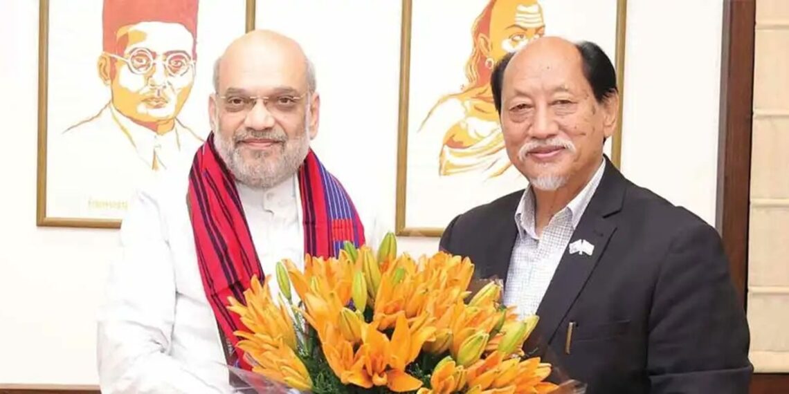 A file photo of Union Minister Amit Shah and Nagaland CM Neiphiu Rio (X)