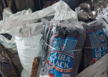 The banned single-use plastic seized by Meghalaya Police (X)