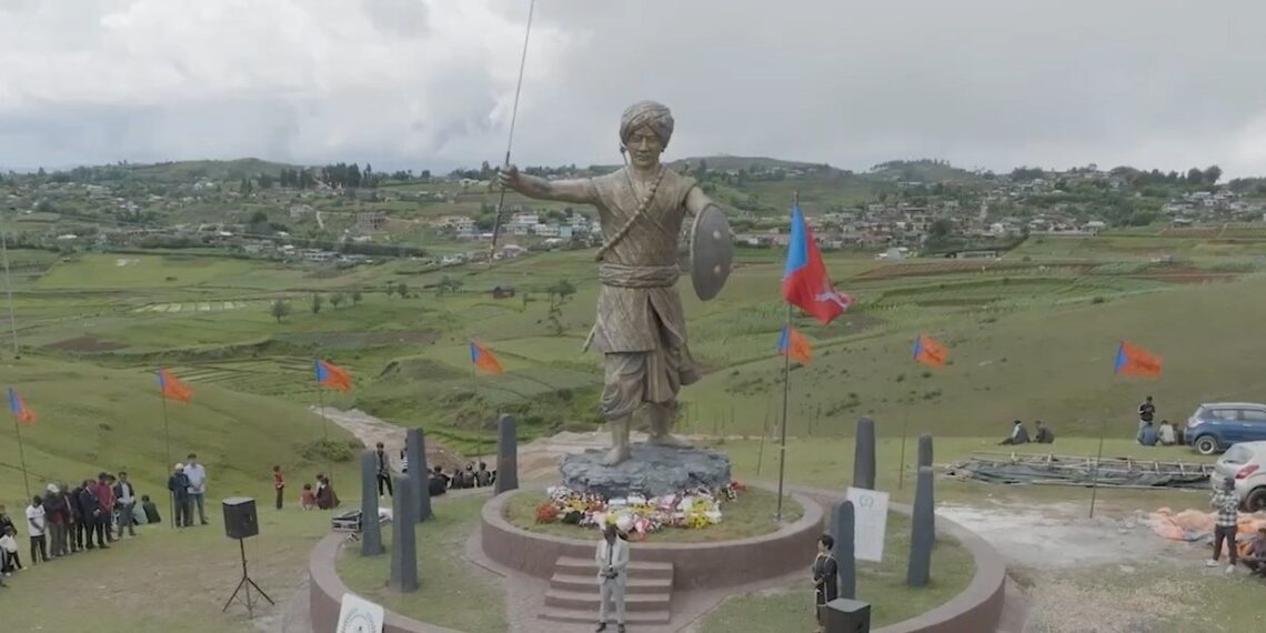 The making of 24-ft U Tirot Sing Syiem statue in West Khasi Hills