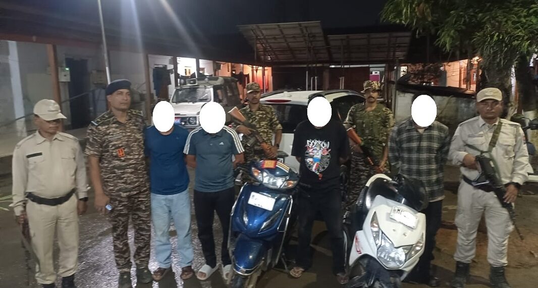 Six arrested in Manipur for extortion; arms, ammunition seized