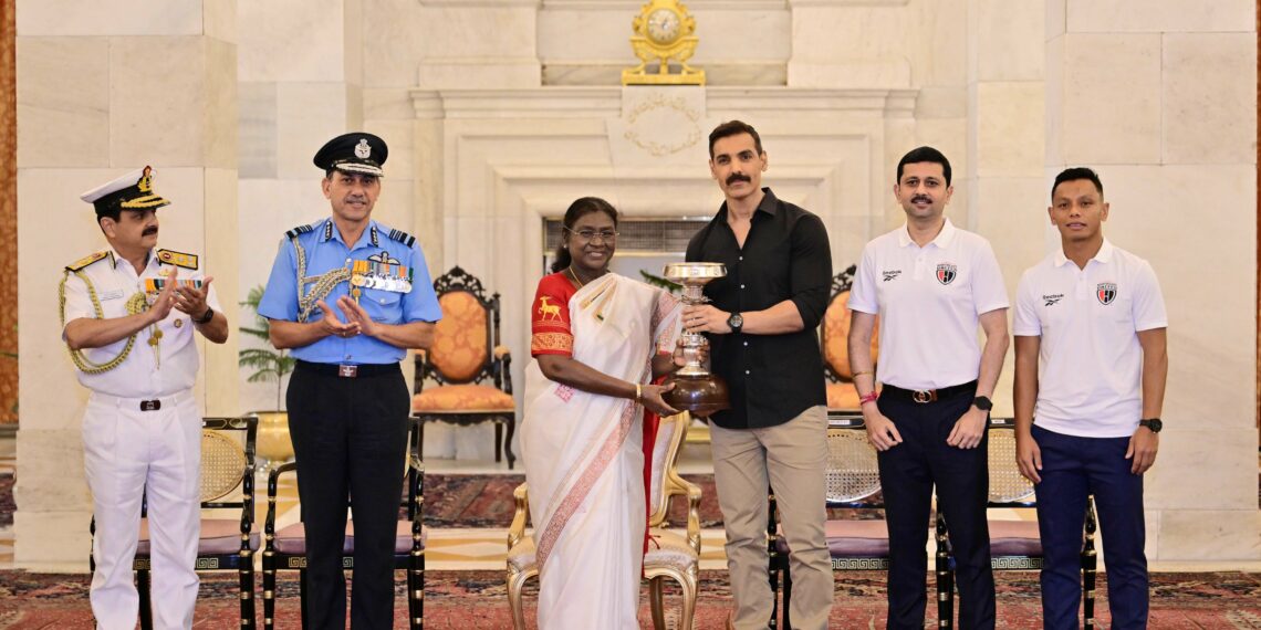 President Droupadi Murmu felicitates Durand Cup champions NorthEast United FC