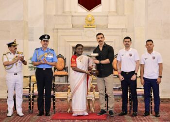 President Droupadi Murmu felicitates Durand Cup champions NorthEast United FC