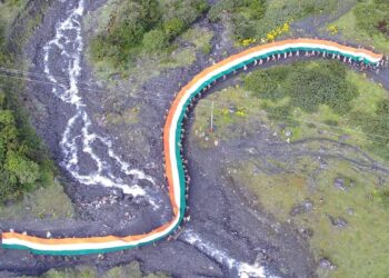 Army, ITBP and locals carry 100-metre tricolour in high-altitude march in Tawang