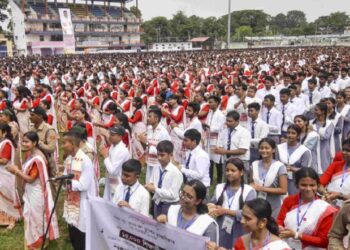 Assam: Over 17,000 students sing Bhupen Hazarika’s song to create India Book records