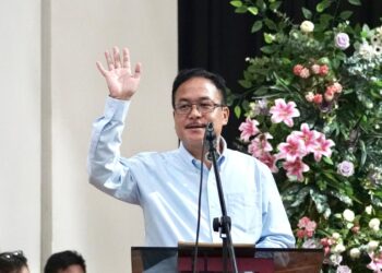 Arunachal Pradesh Animal Husbandry Minister Gabriel D Wangsu at the 3rd Mithun Day celebrations in Mizoram