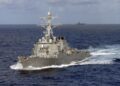 USS Fitzgerald, a guided-missile destroyer, docks at Chittagong in Bangladesh