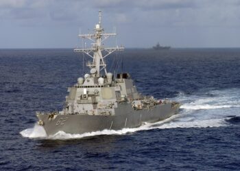 USS Fitzgerald, a guided-missile destroyer, docks at Chittagong in Bangladesh