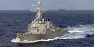 USS Fitzgerald, a guided-missile destroyer, docks at Chittagong in Bangladesh