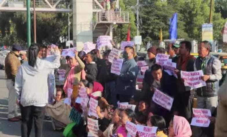 Displaced Manipur residents protest near Raj Bhavan, demand return to homes