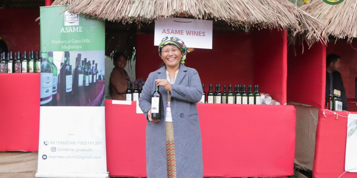 Fruit wine makers at the 19th Edition of Shillong Wine Festival at Ward’s Lake in 2023. (Photo:@megfarmerscomm1/X)