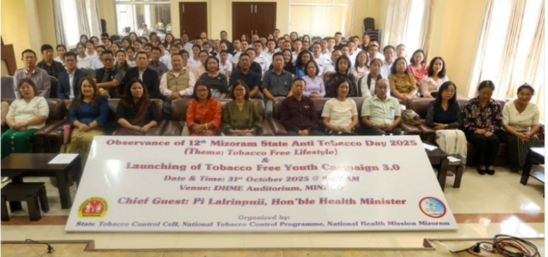 Mizoram launches ‘Tobacco-Free Youth Campaign 3.0’ to curb rising addiction among students
