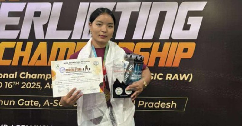 Arunachal Pradesh: Athlete Basanti Thriju bags gold in state-level powerlifting c’ship