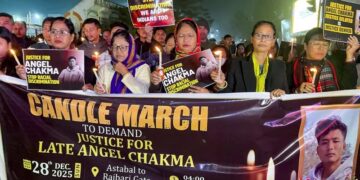Northeast students hold candlelight march in Dehradun seeking justice for Tripura student