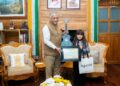Mizoram Governor Vijay Kumar Singh felicitates Bal Puraskar awardee Esther Hnamte