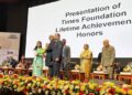 Agatha Sangma honoured with National Leadership Award in New Delhi