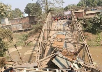 Bridge over Singla river collapses in Sribhumi, raises concern over public safety