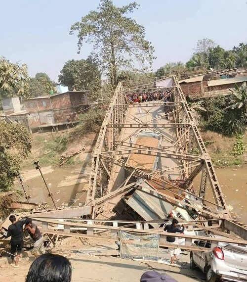 Bridge over Singla river collapses in Sribhumi, raises concern over public safety