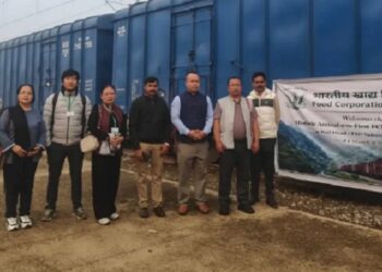 Mizoram: First-ever FCI rice rake carrying over 25,900 quintals arrives at Sairang Railway Station