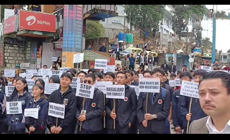 Nagaland sees massive rally as NSF opposes mandatory ‘Vande Mataram’ in schools